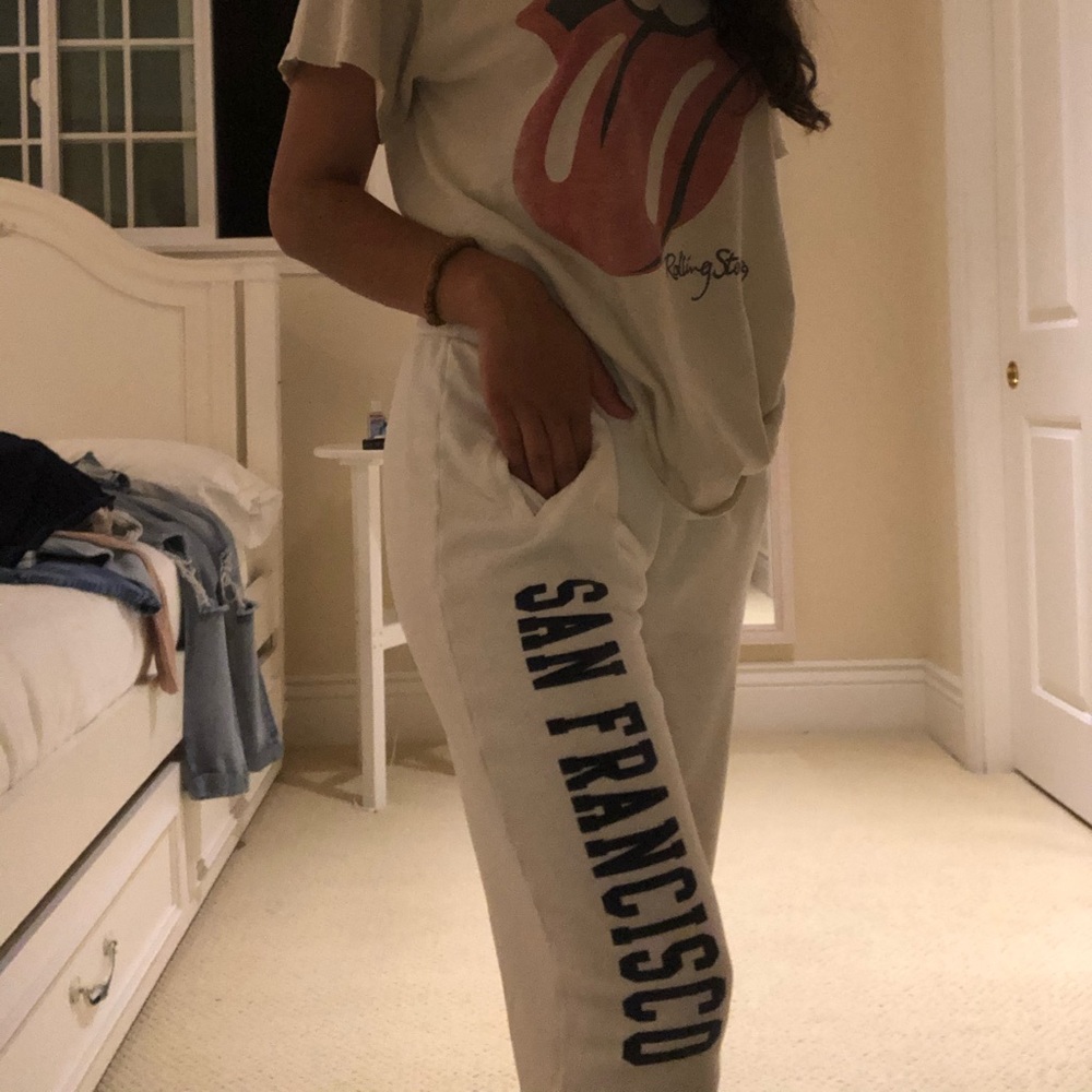 white san francisco sweats